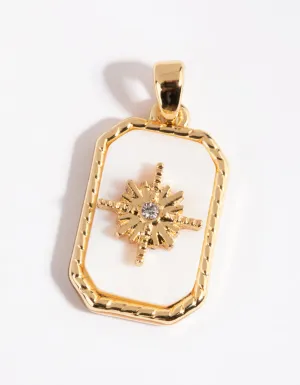 Gold Plated Shell Inlay Charm
