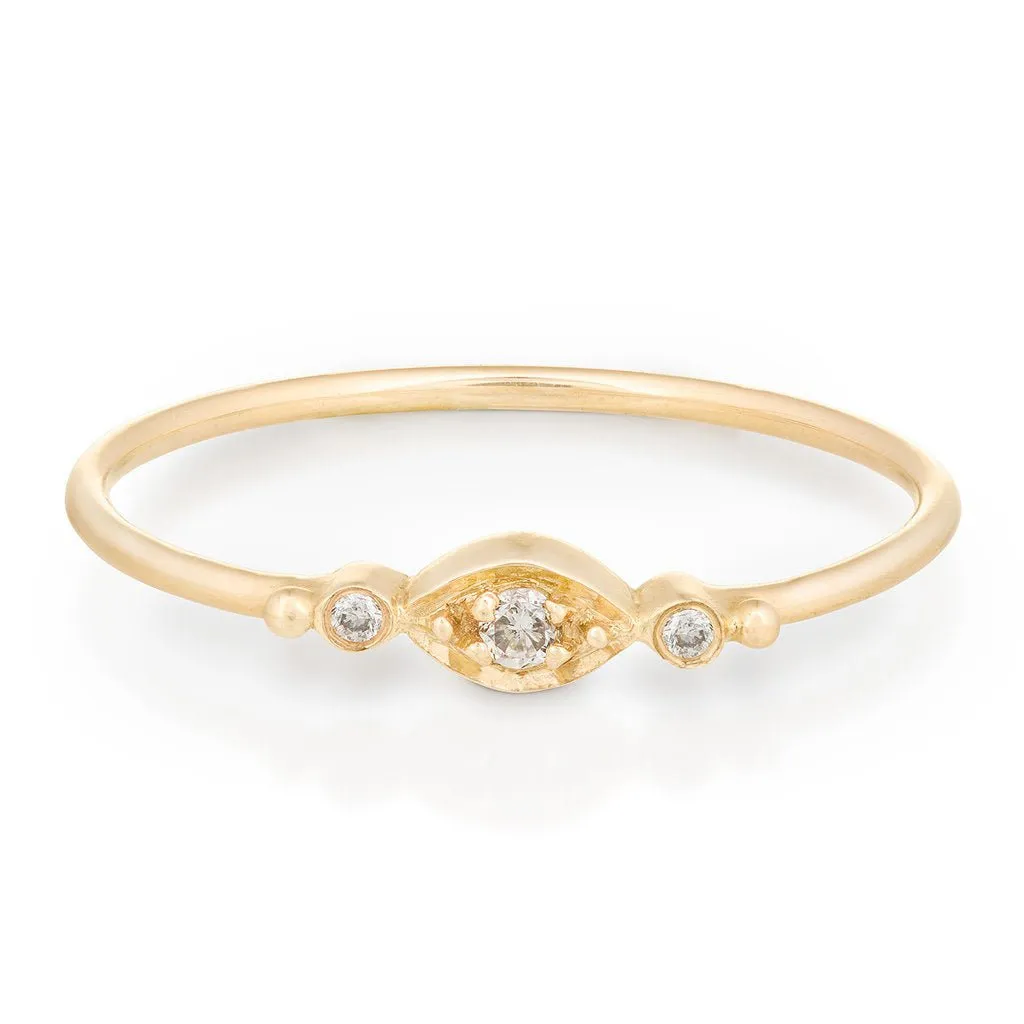 Gold Small Diamond Eye Ring