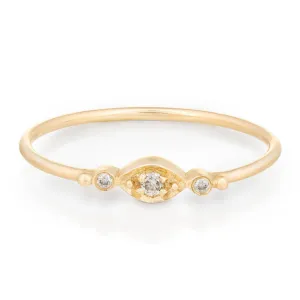 Gold Small Diamond Eye Ring
