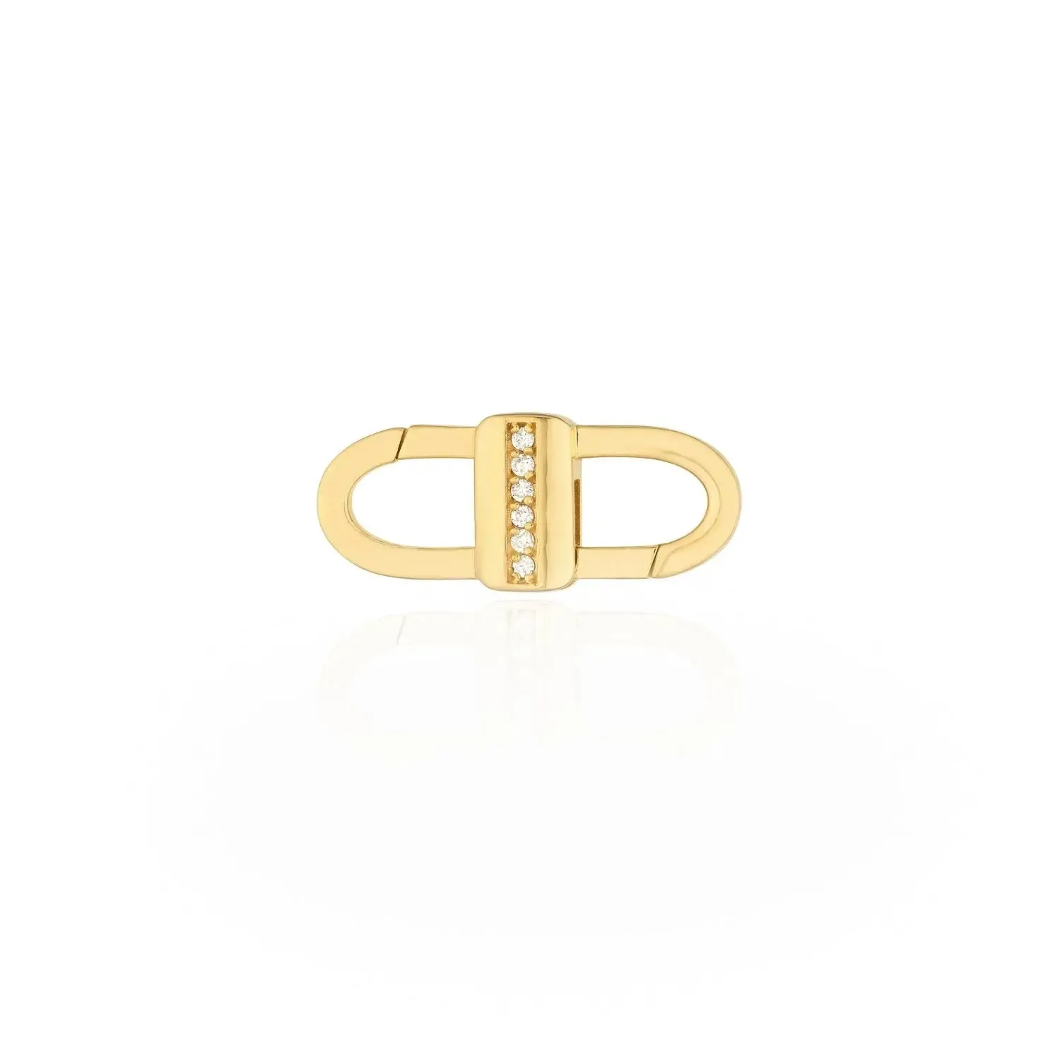 Golden Diamond-Set Lock Pendant