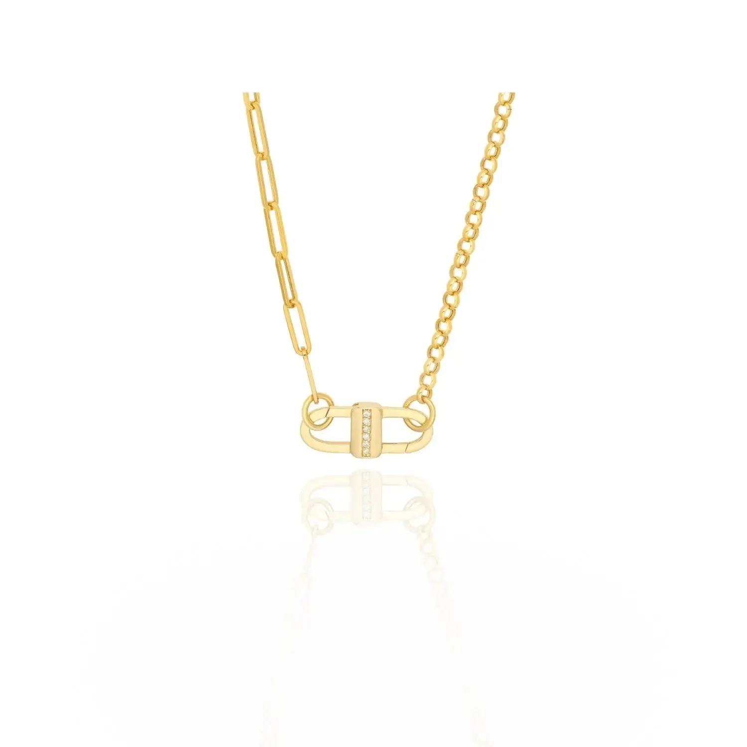 Golden Diamond-Set Lock Pendant