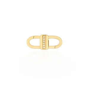 Golden Diamond-Set Lock Pendant