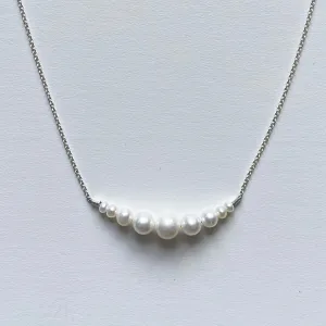 Graduated Pearl Bar Necklace