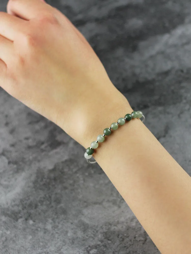 Green Jade Beaded Bracelet Handmade Gemstone Jewelry Accessories Gifts For Women