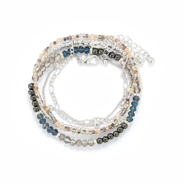 Gunmetal Silver Kindness Bracelet