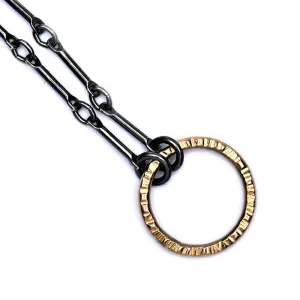 Halo Necklace - Sterling Silver   18k Gold