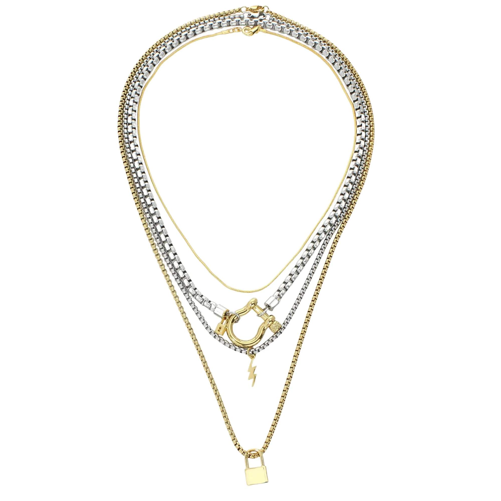 HERRADURA LOCK LAYERED NECKLACE SET