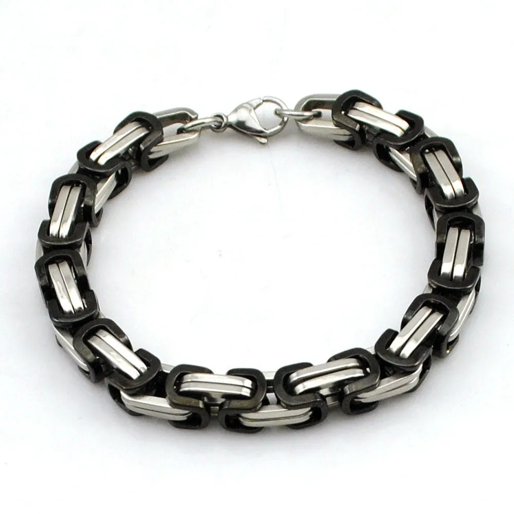 Hot Fashion Stainless Steel Bracelet Men Byzantine Link Chain Bracelets & bangles Pop Love Style