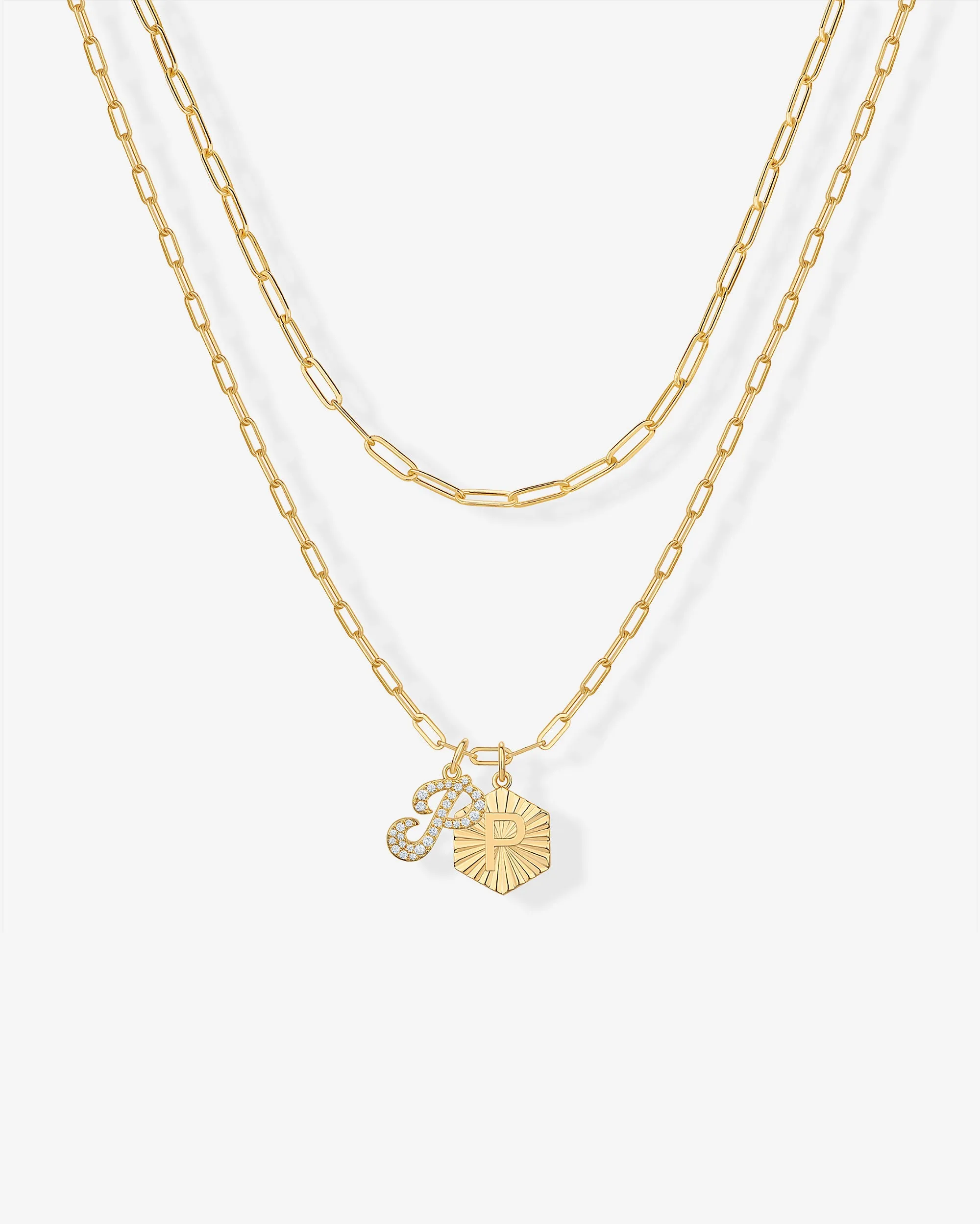 Initial Layered Pendant