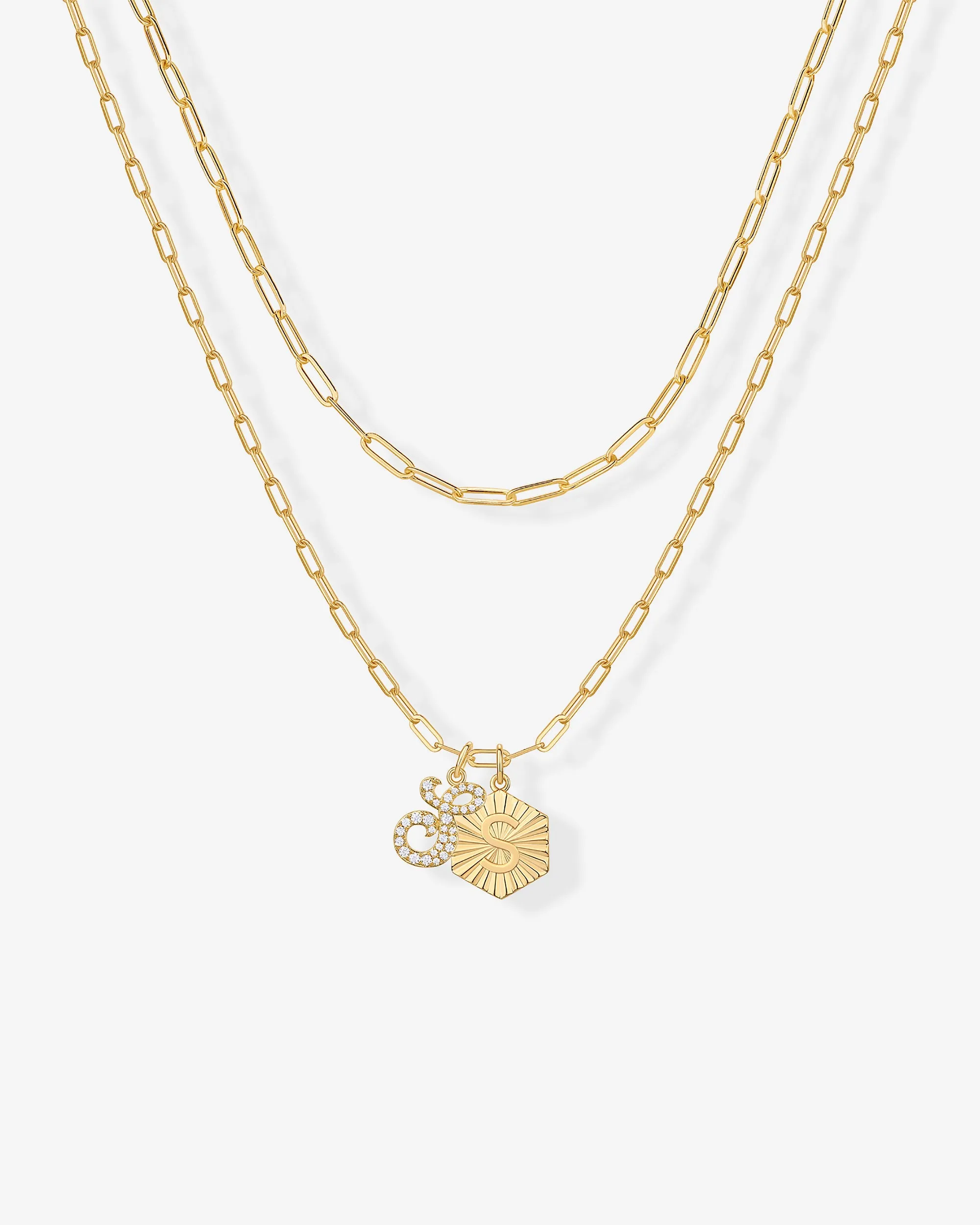 Initial Layered Pendant