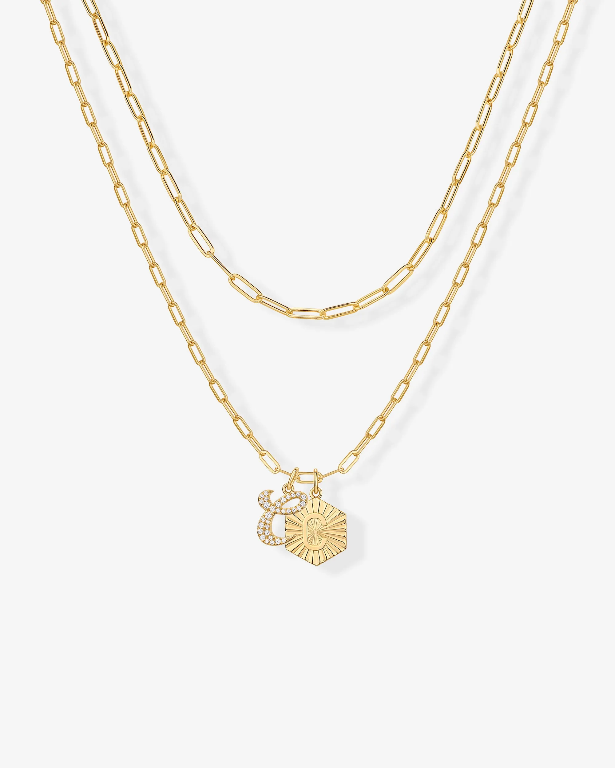 Initial Layered Pendant
