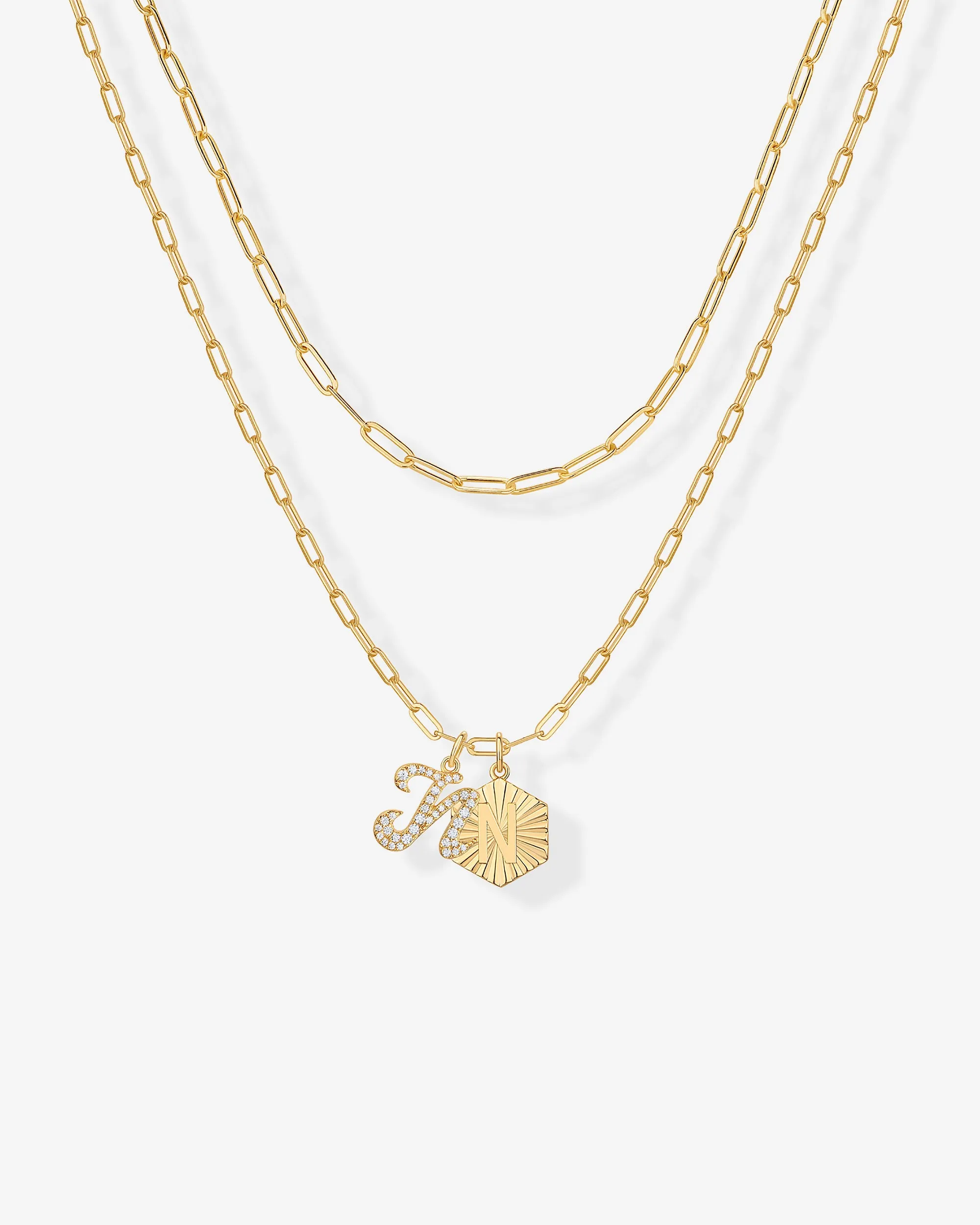 Initial Layered Pendant