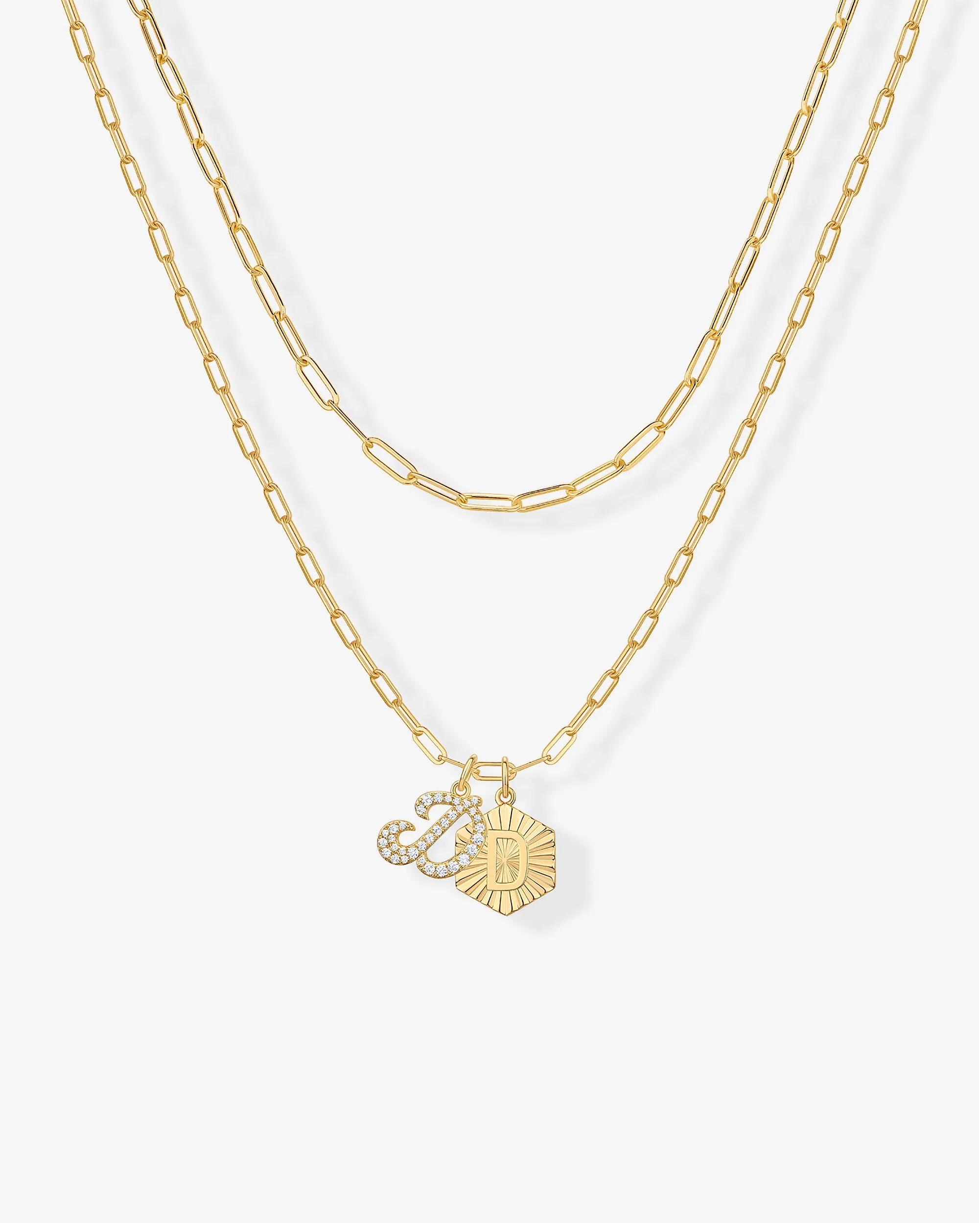 Initial Layered Pendant