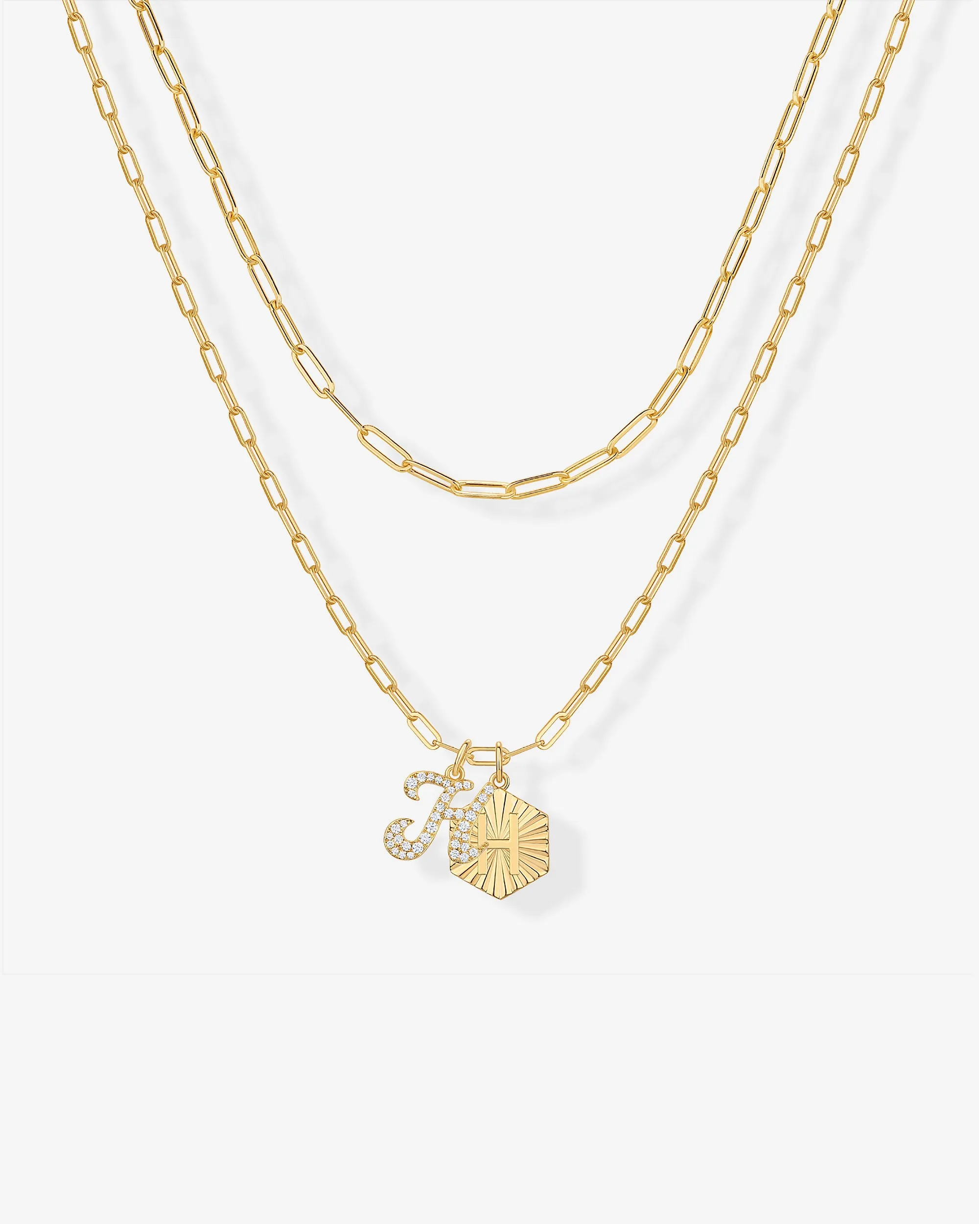 Initial Layered Pendant