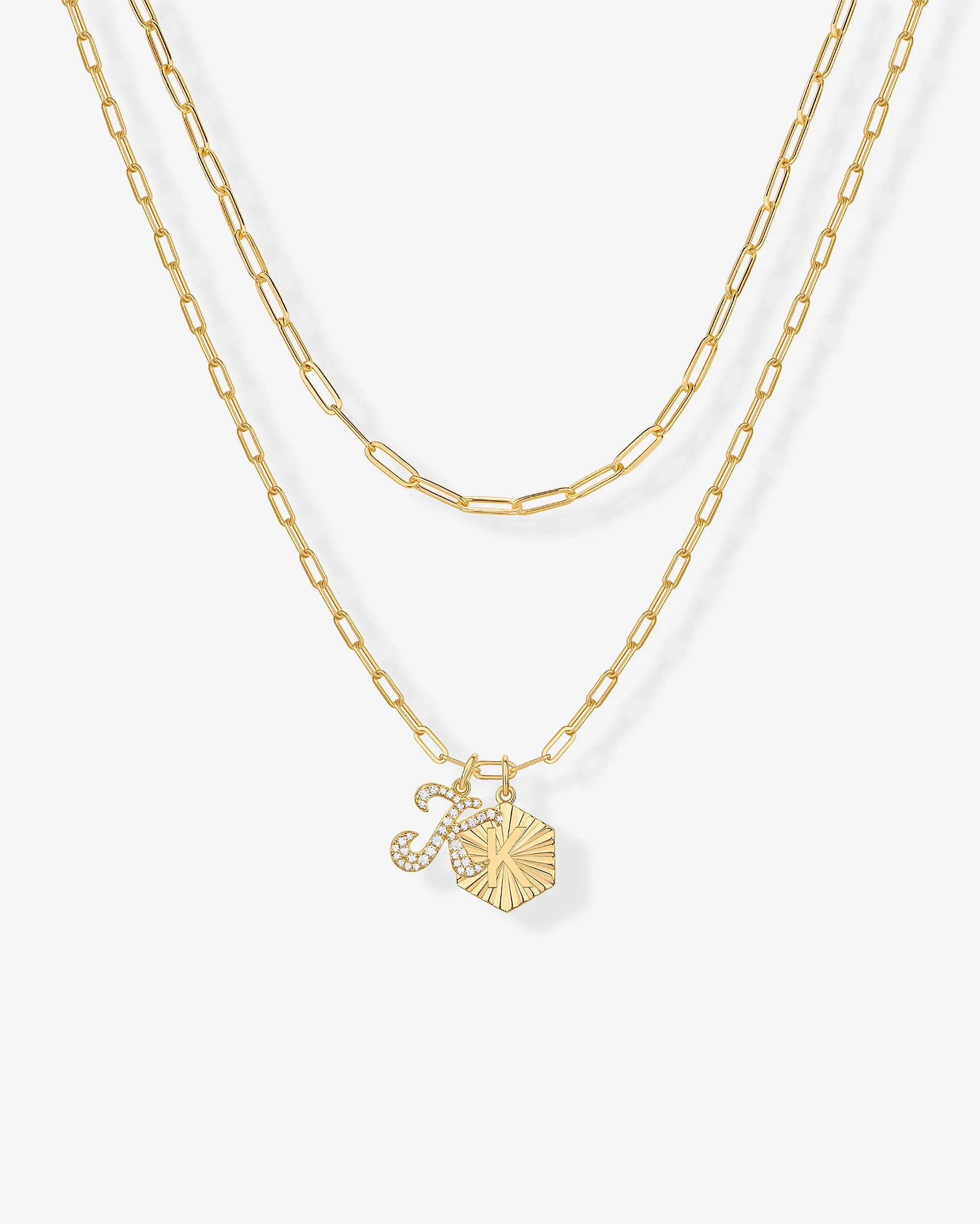 Initial Layered Pendant