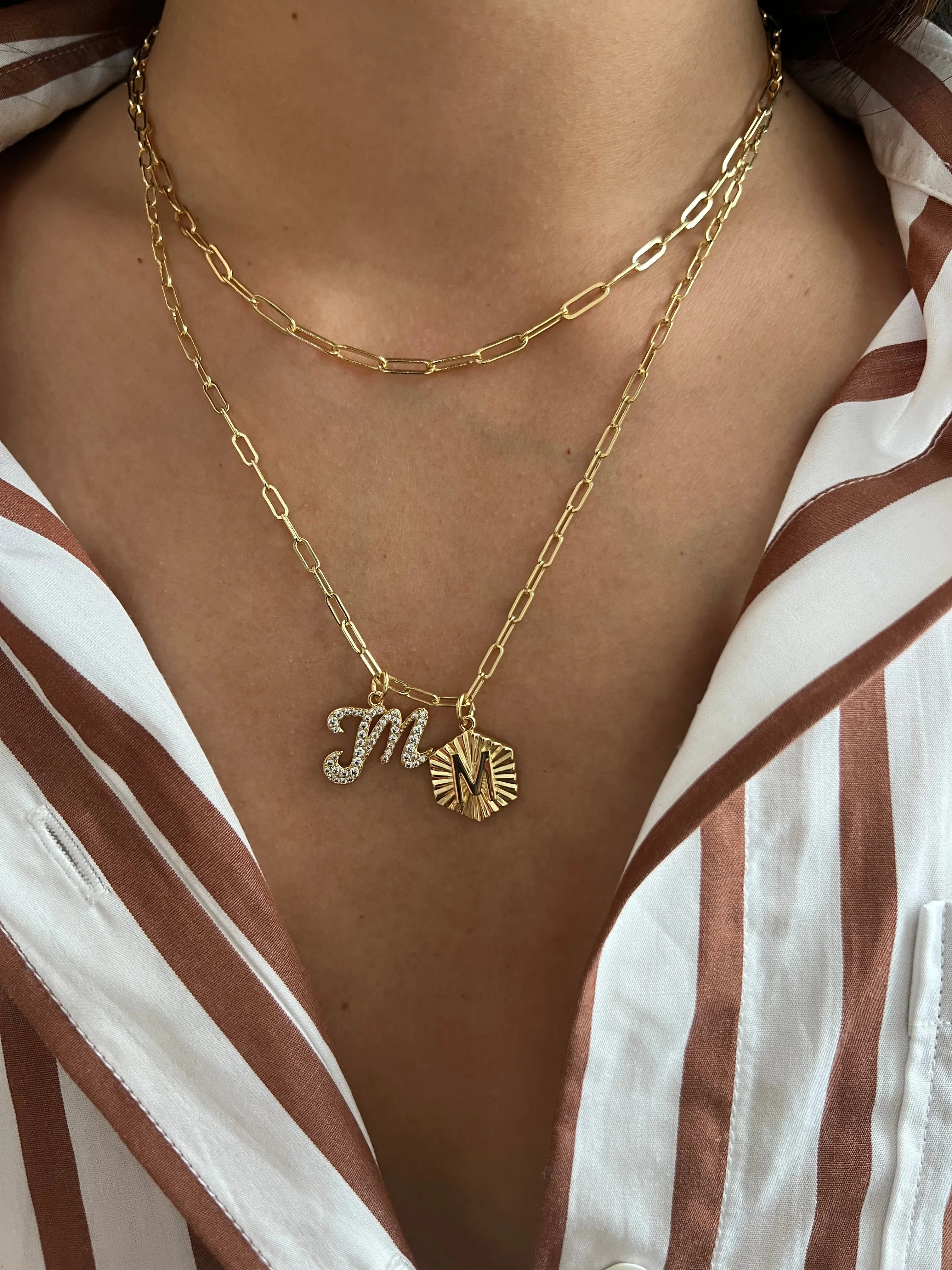 Initial Layered Pendant