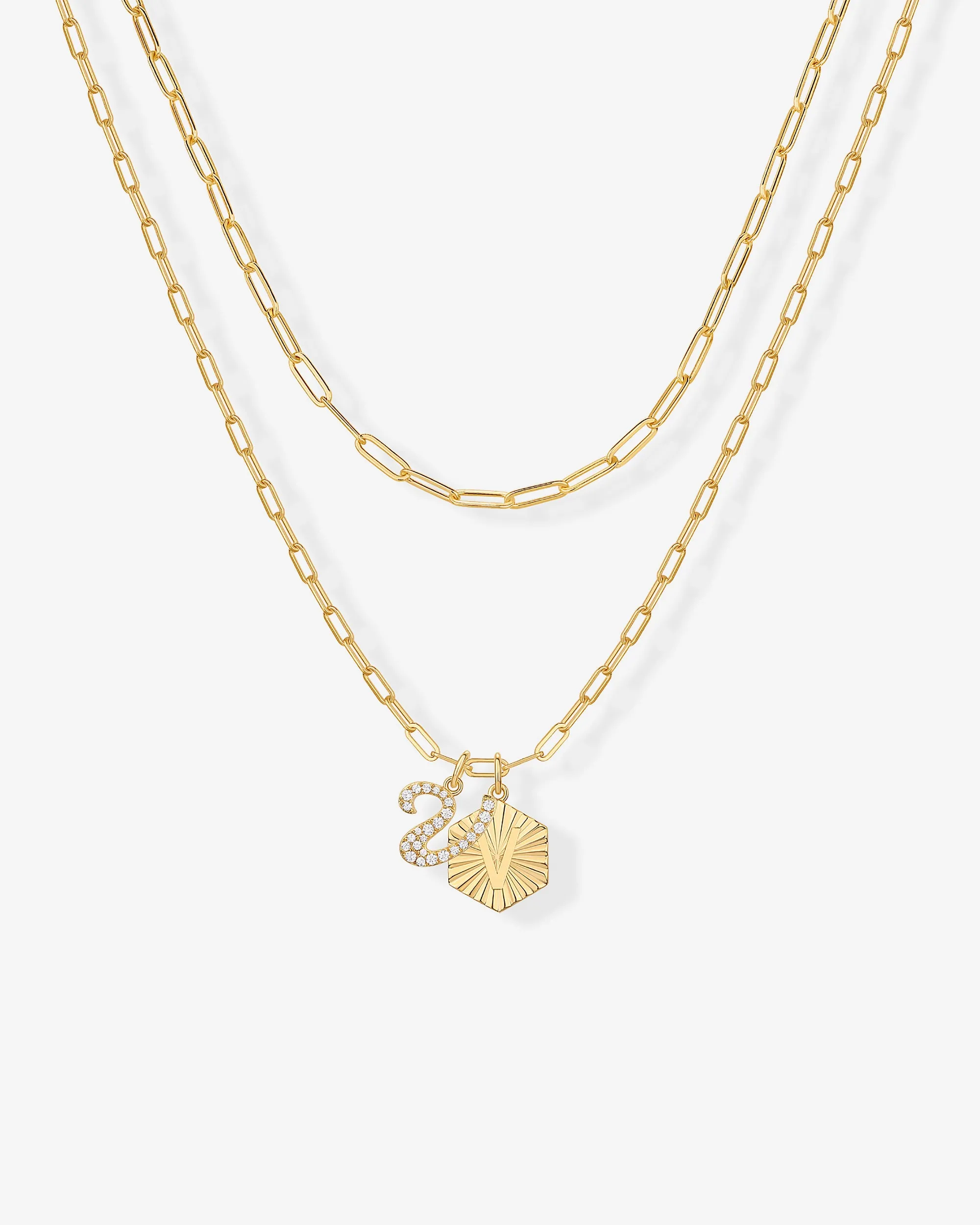 Initial Layered Pendant