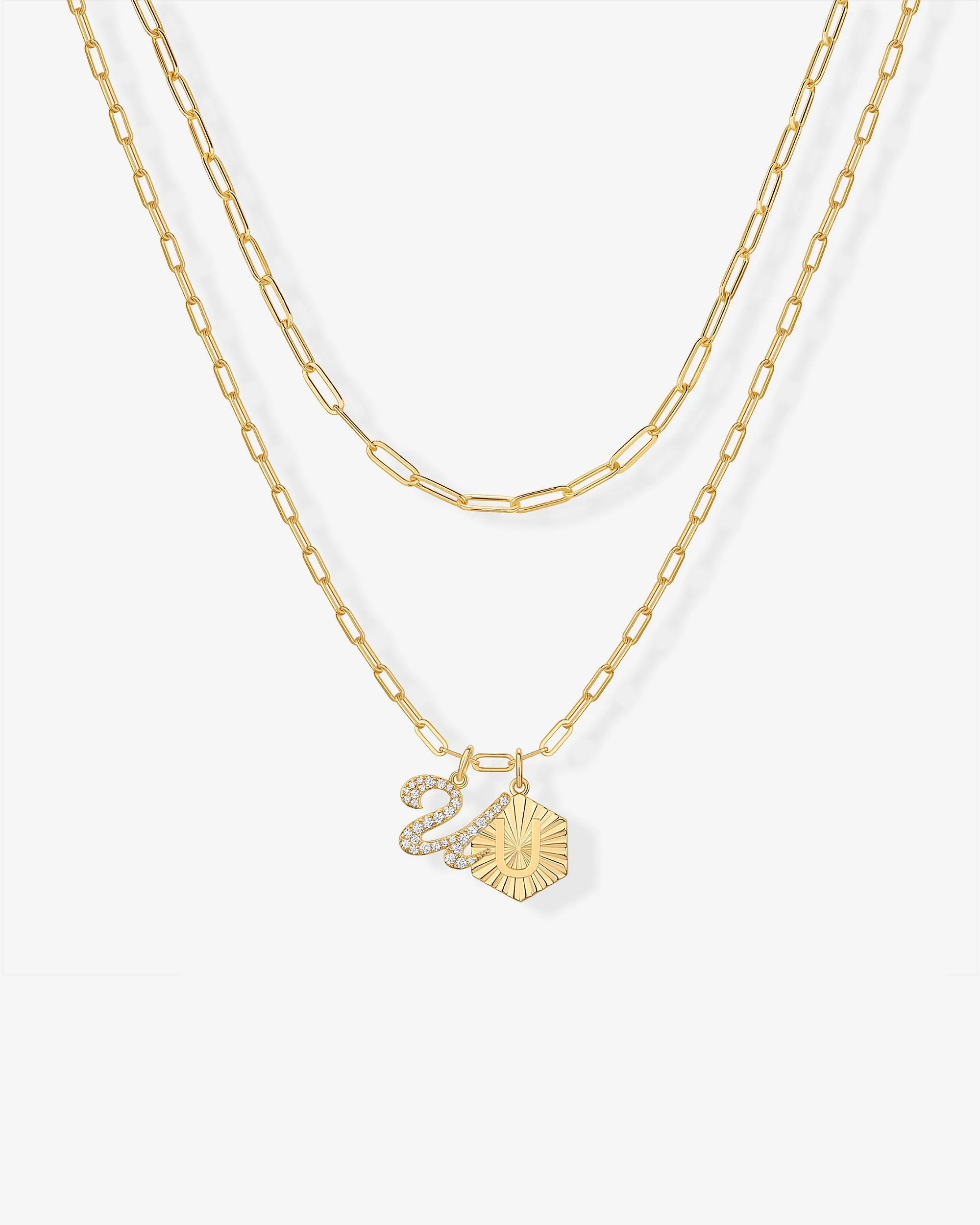 Initial Layered Pendant