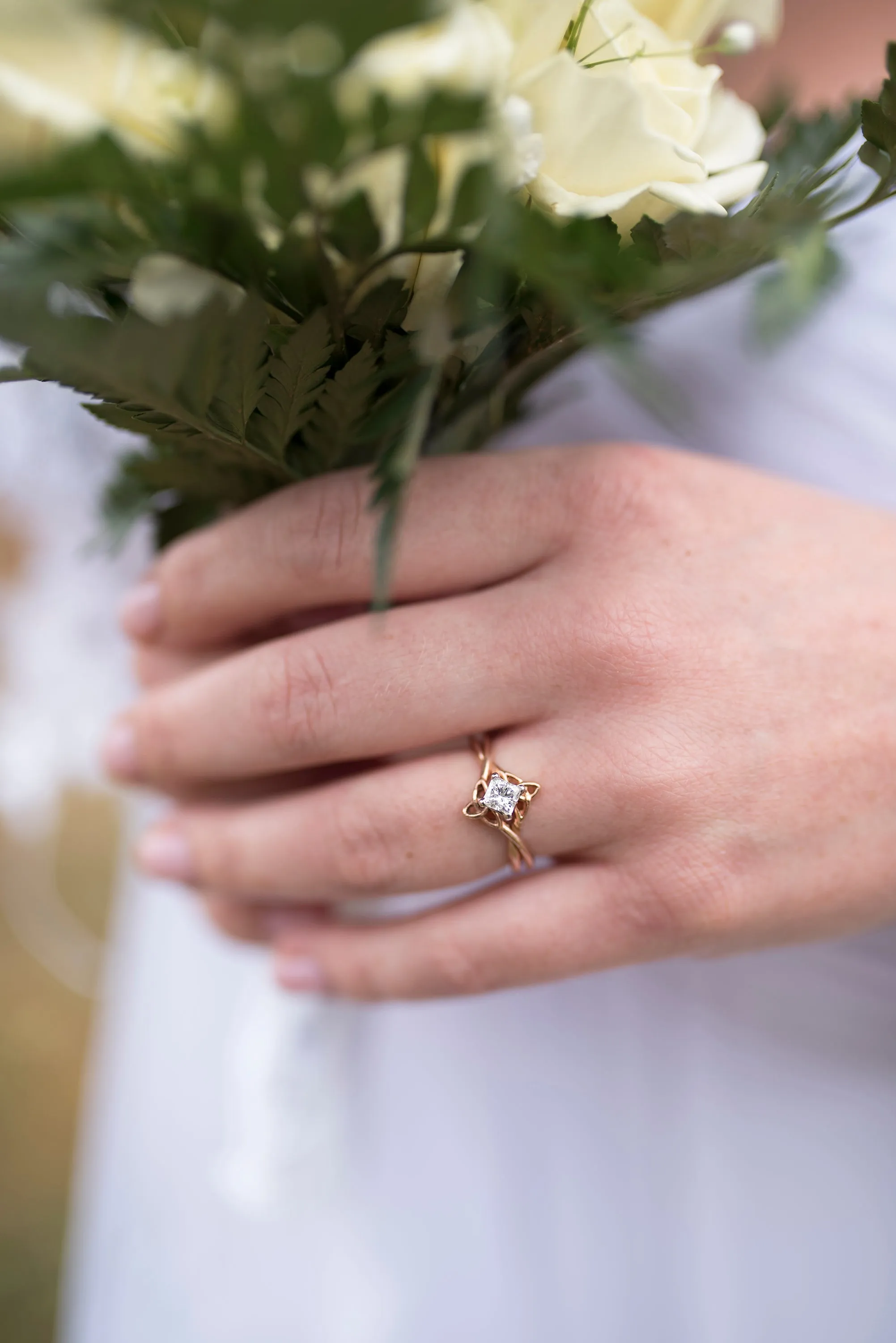 Interlocking Wedding Set with Diamond