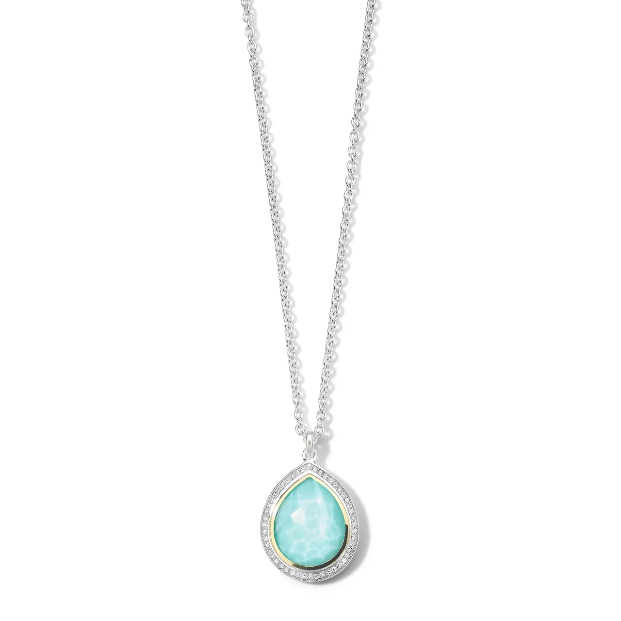 IPPOLITA Chimera Turquoise Teardrop Pendant with Diamonds