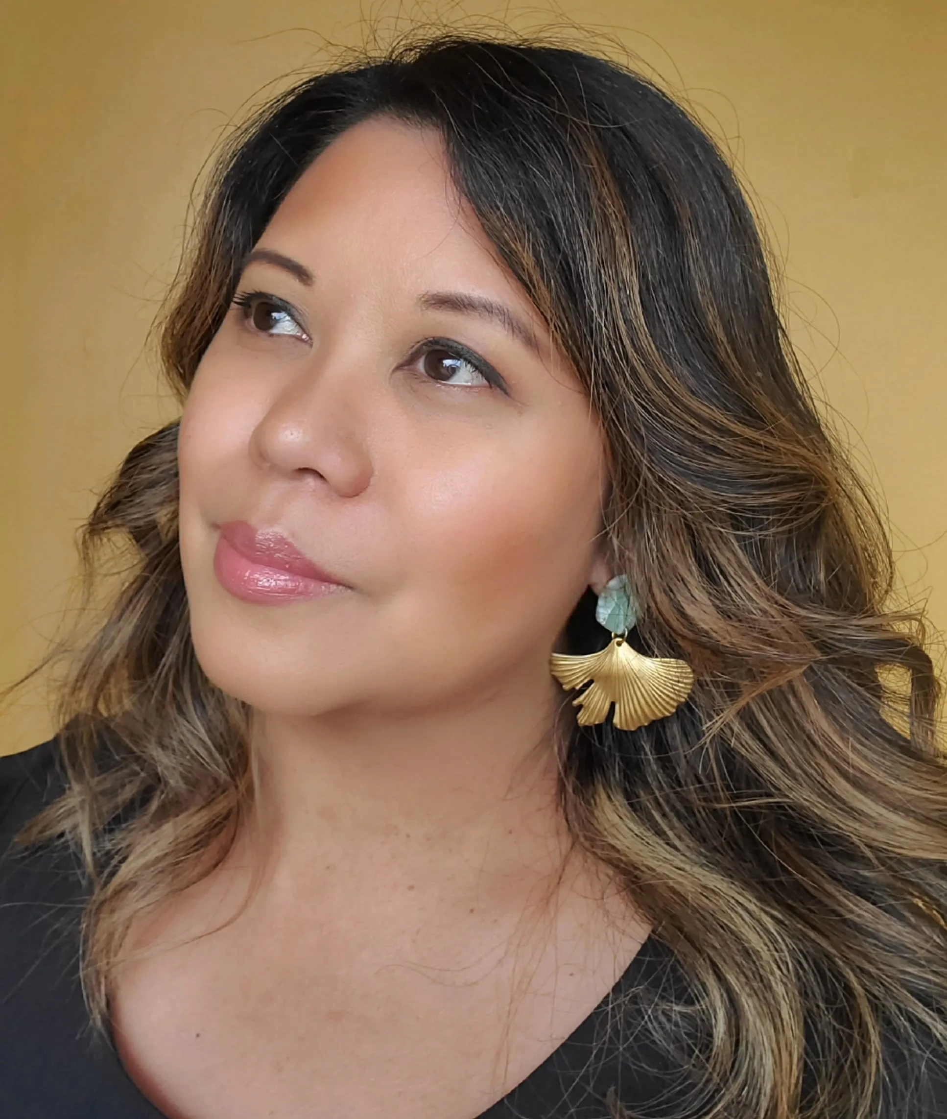 Jade Inspired Gingko Statement Earrings