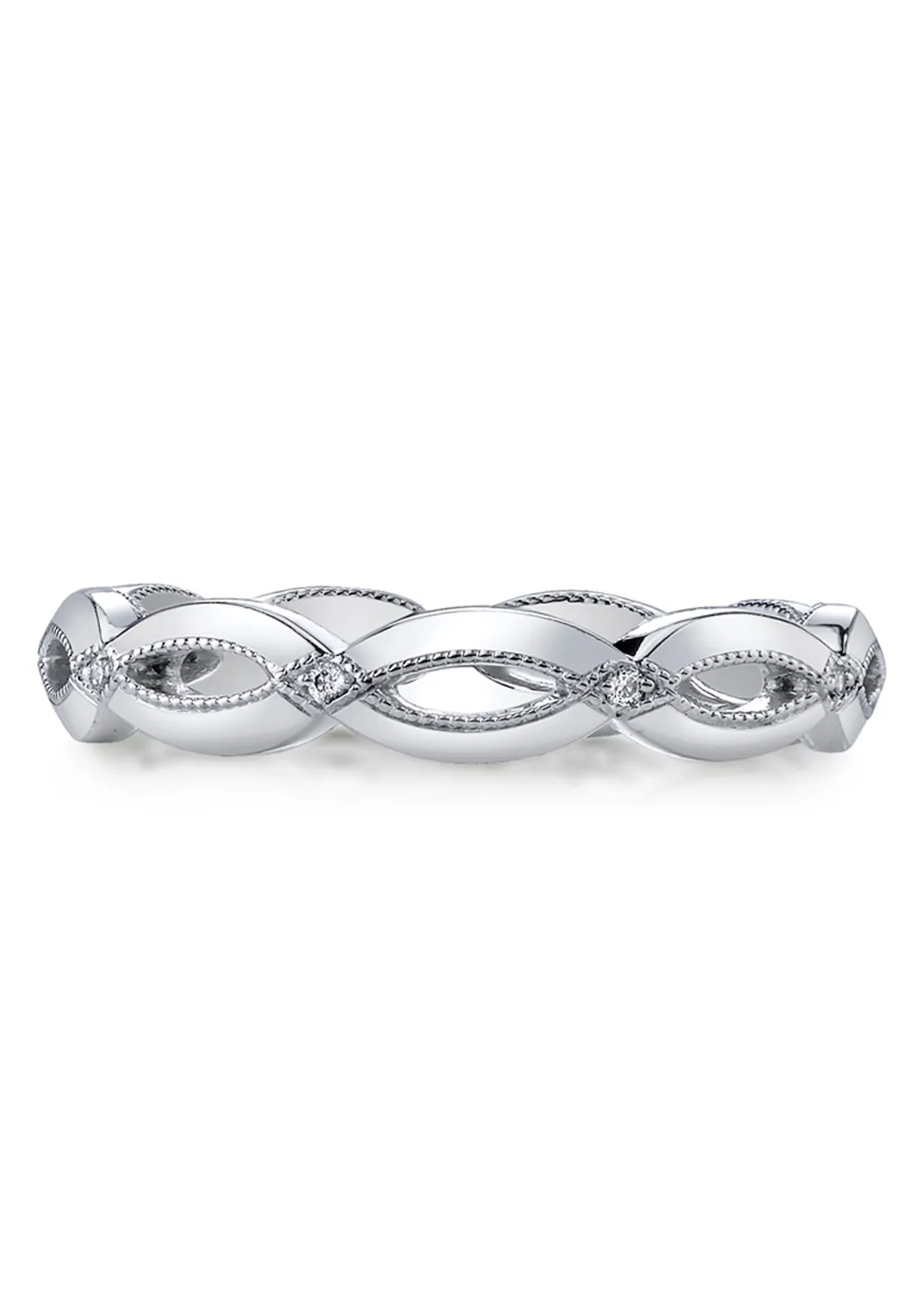 Katharine James Bella's Love Lina Platinum Diamond Ribbon Band