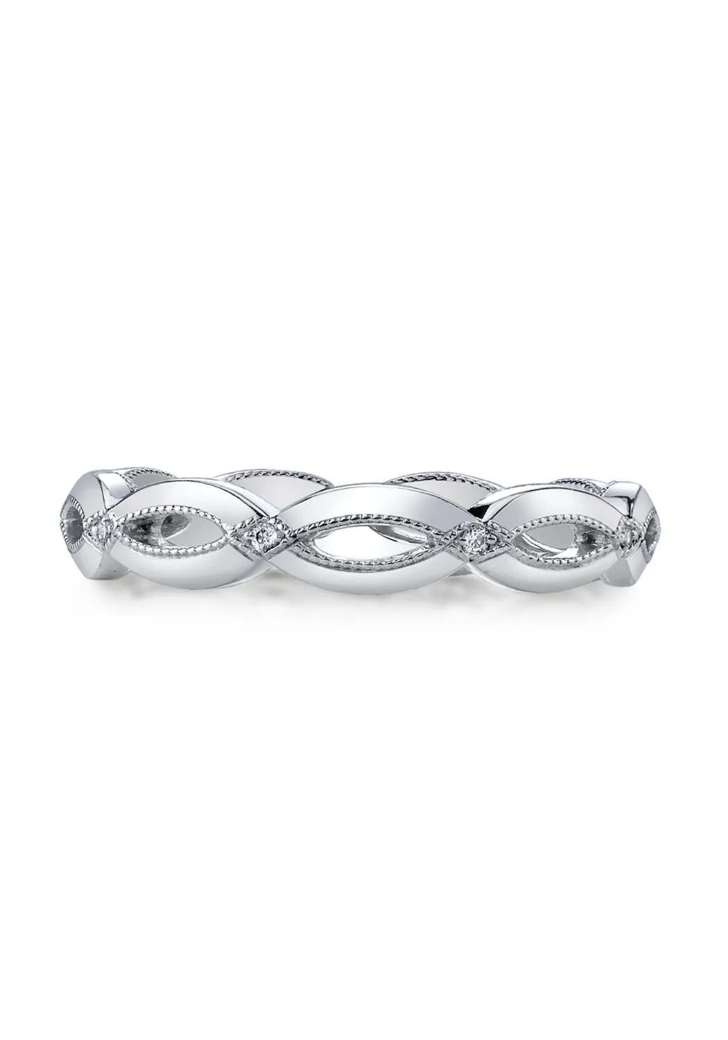 Katharine James Bella's Love Lina Platinum Diamond Ribbon Band