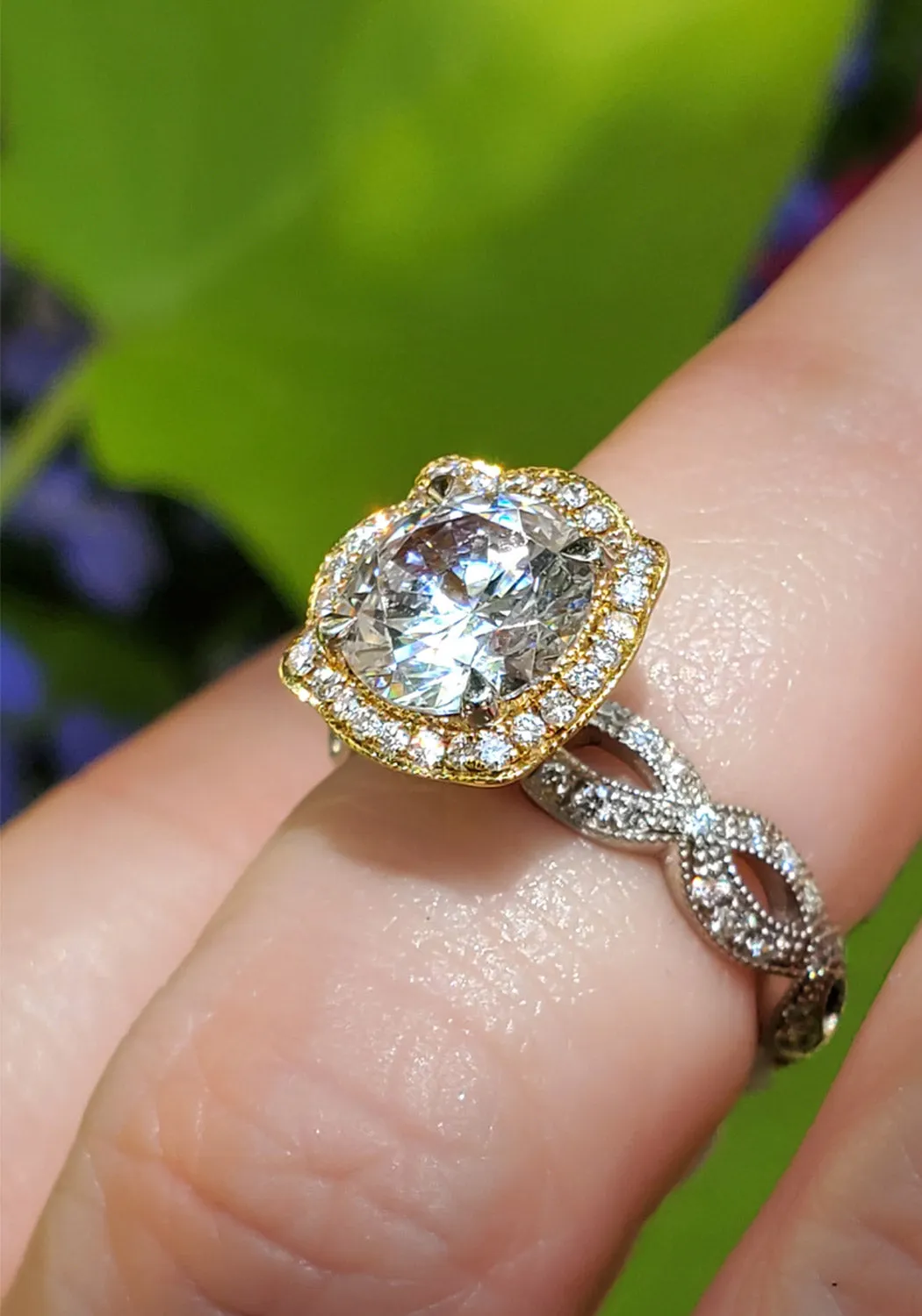 Katharine James Bella's Love Platinum 18KYG Semi-Mount Diamond Ring