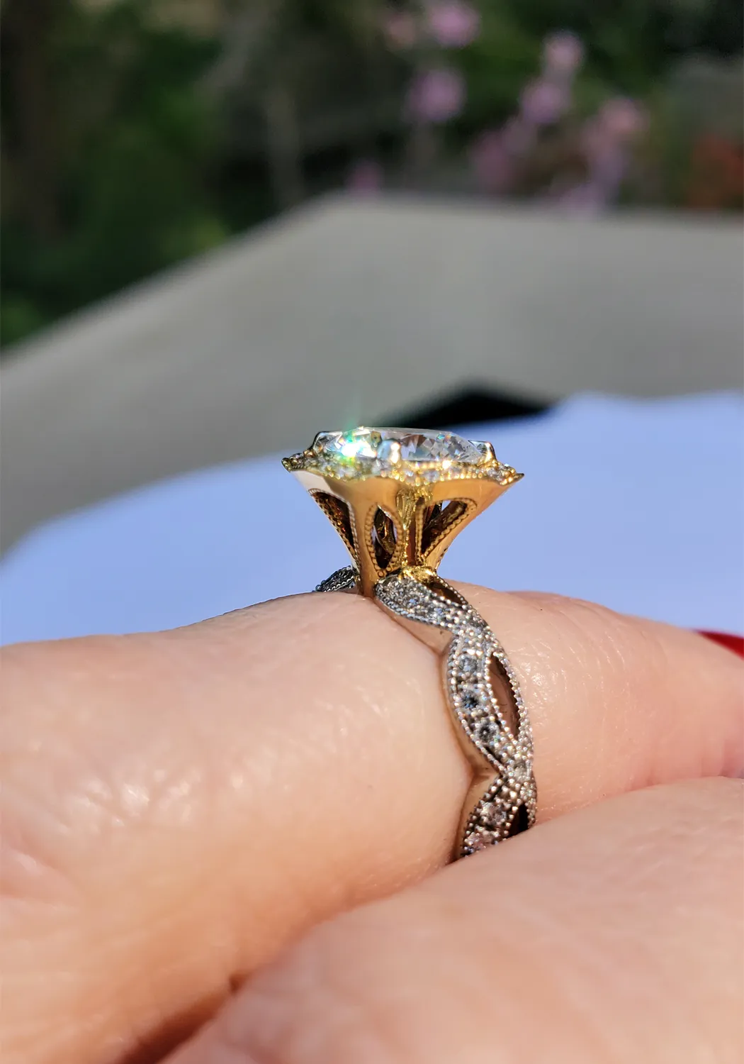 Katharine James Bella's Love Platinum 18KYG Semi-Mount Diamond Ring