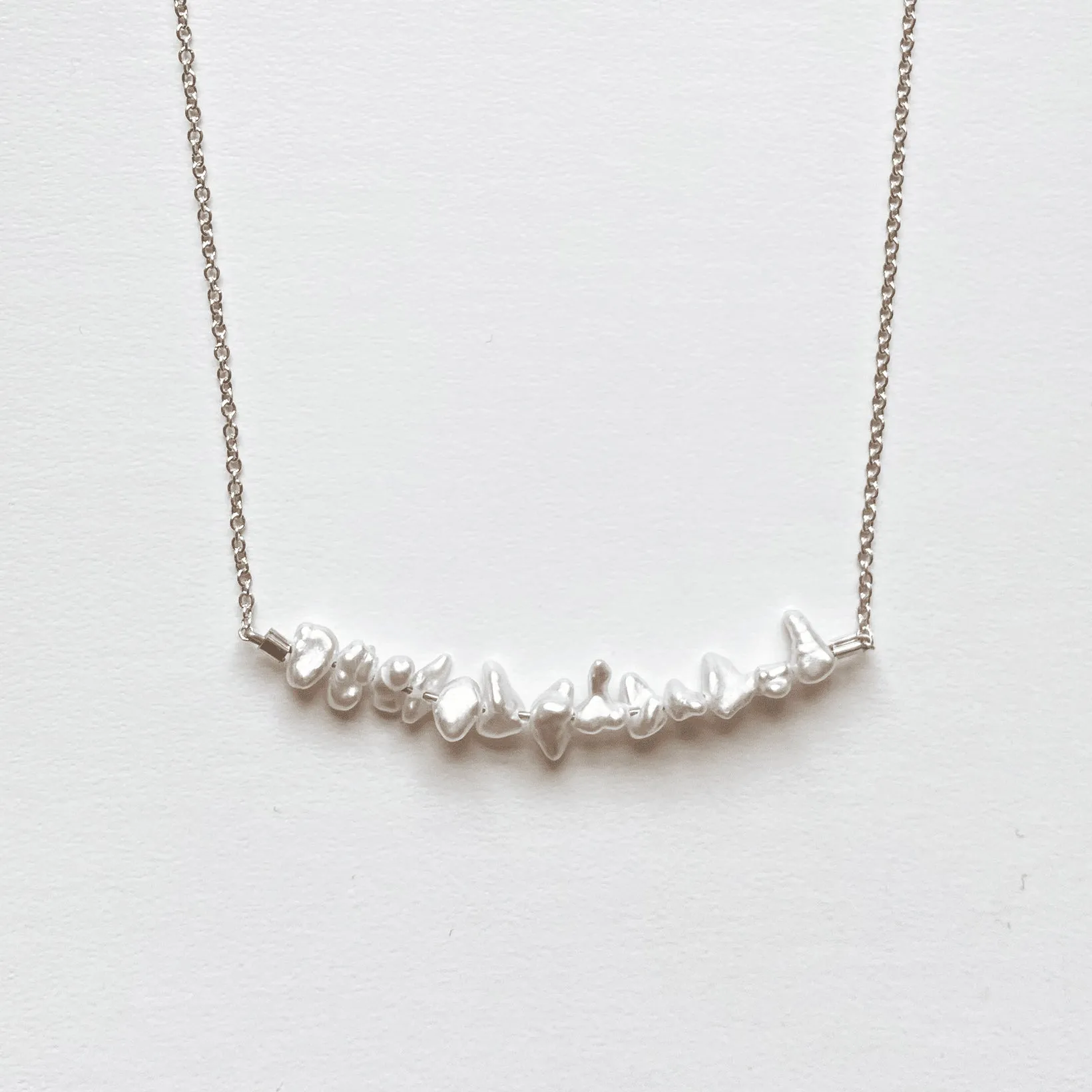 Keishi Pearl Bar Necklace