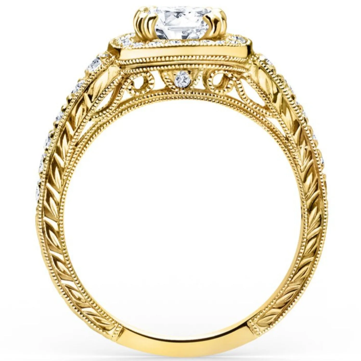 Kirk Kara "Carmella" Round Cut Halo Diamond Engagement Ring