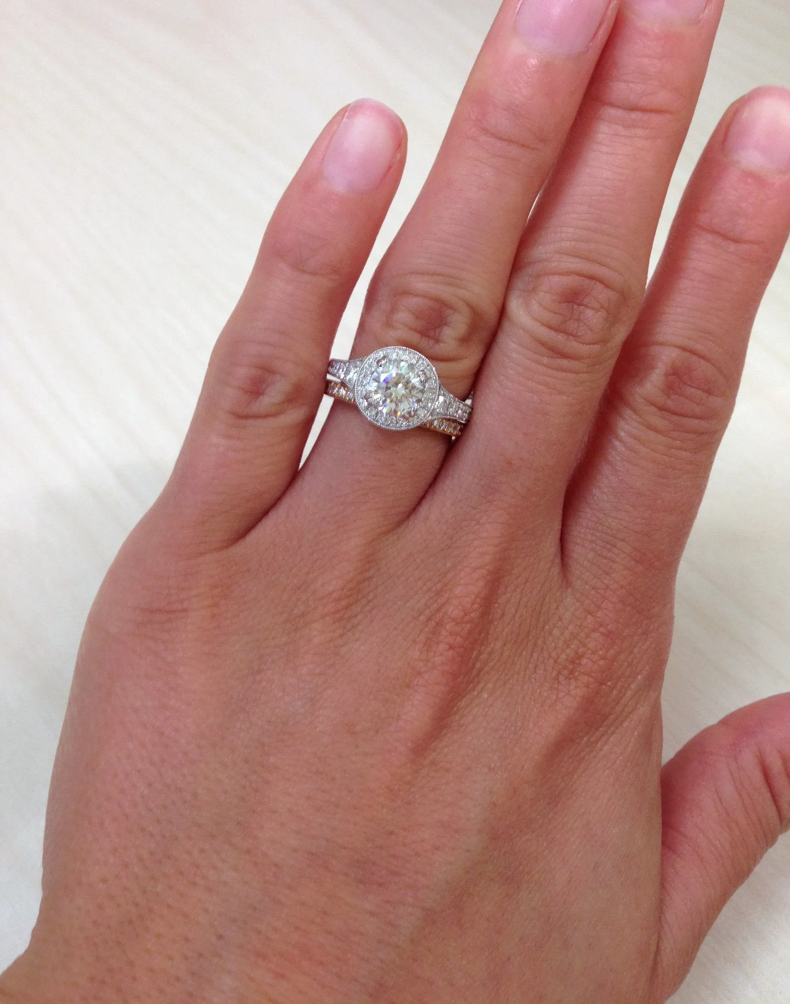 Kirk Kara "Carmella" Round Cut Halo Diamond Engagement Ring