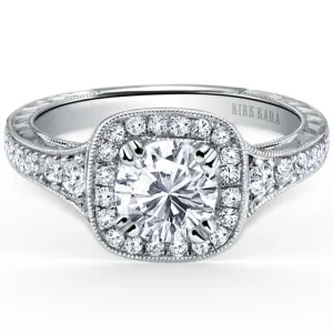 Kirk Kara "Carmella" Round Cut Halo Diamond Engagement Ring