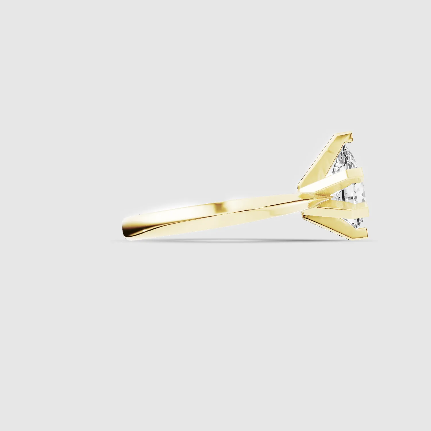Knife-Edge Square-Prong Solitaire Ring-Pear