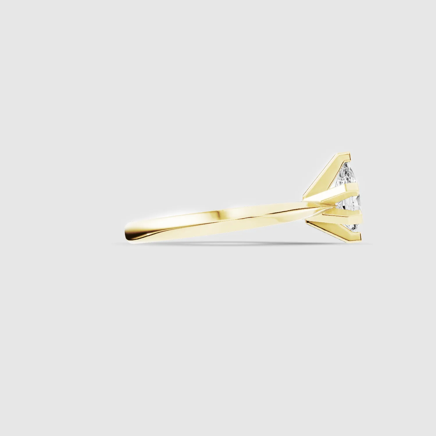 Knife-Edge Square-Prong Solitaire Ring-Pear