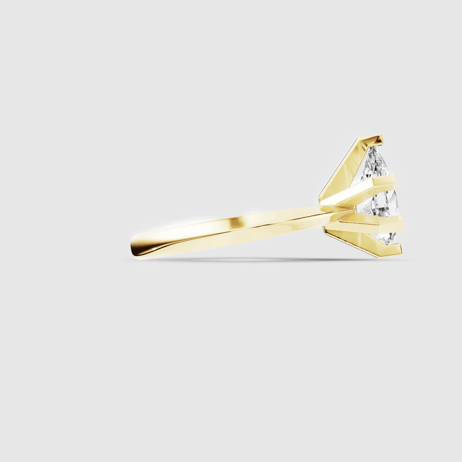 Knife-Edge Square-Prong Solitaire Ring-Pear