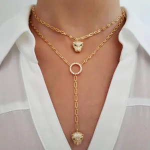 l leopard jaguar pendant choker