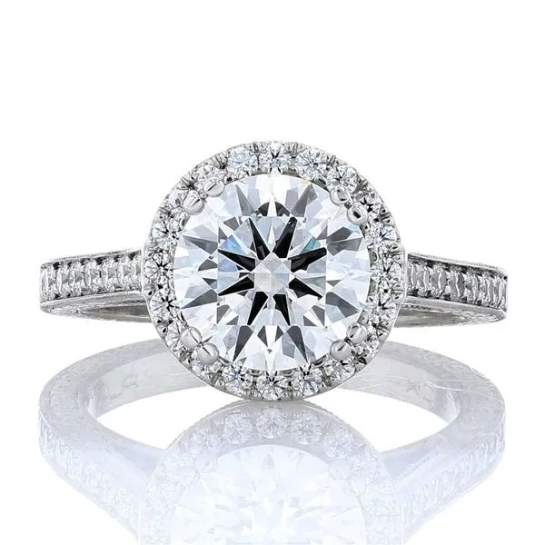 Lab Diamond Halo Engagement Ring