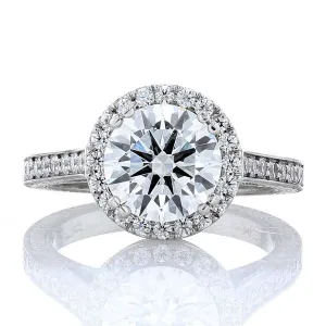 Lab Diamond Halo Engagement Ring
