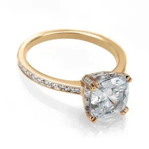 Lab Grown Cushion Cut Engagement Ring