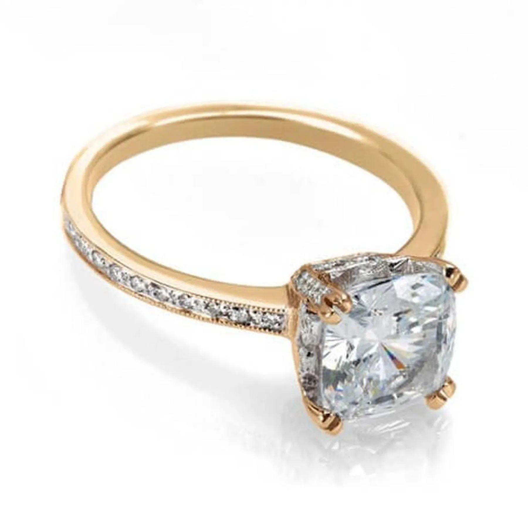 Lab Grown Cushion Cut Engagement Ring