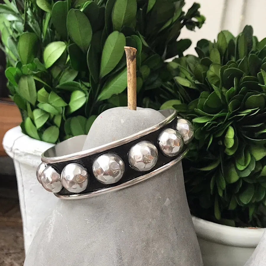 Large Sterling Beaded Cuff - Quick Ship