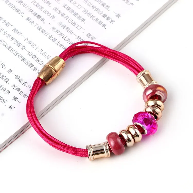 Leather Bracelet Crystal Wrap Bracelets For Women Multilayer Bracelets& Bangles Ladies Fashion Jewelry