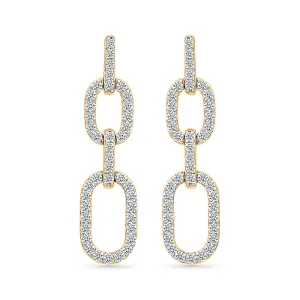 Linked Diamond Drop Earrings