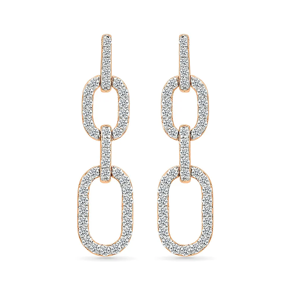 Linked Diamond Drop Earrings
