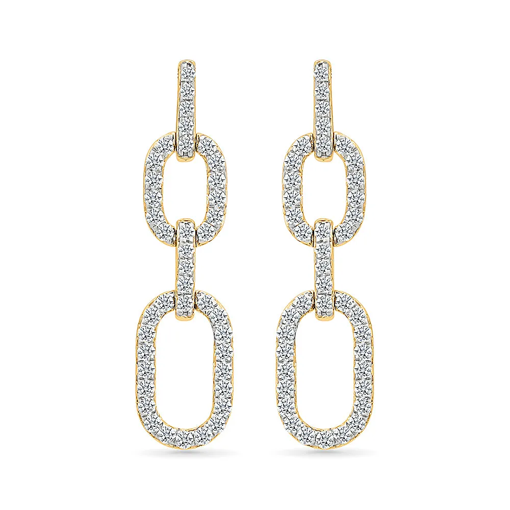 Linked Diamond Drop Earrings