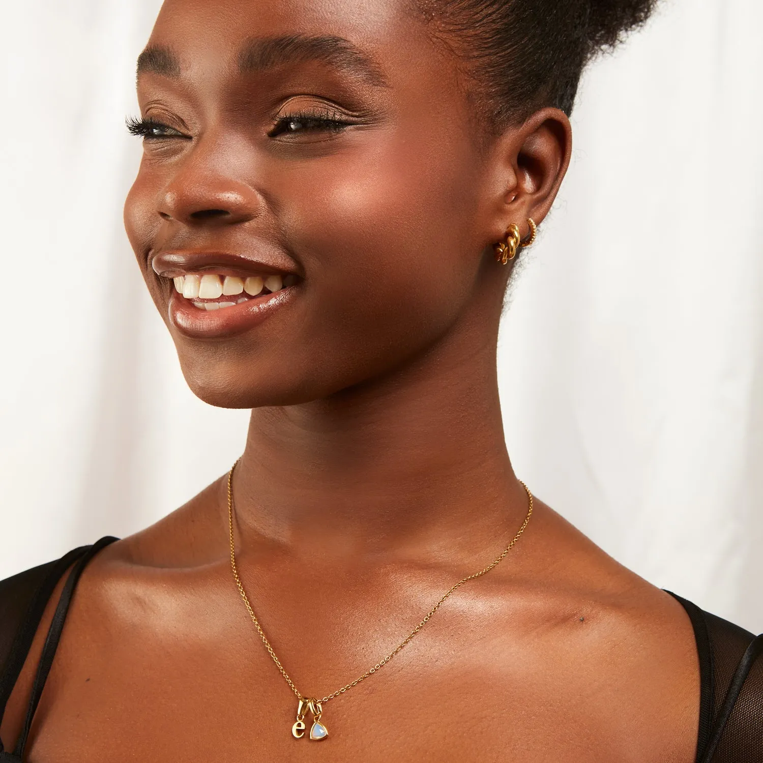 Lowercase Initial Fine Chain Necklace (Gold)