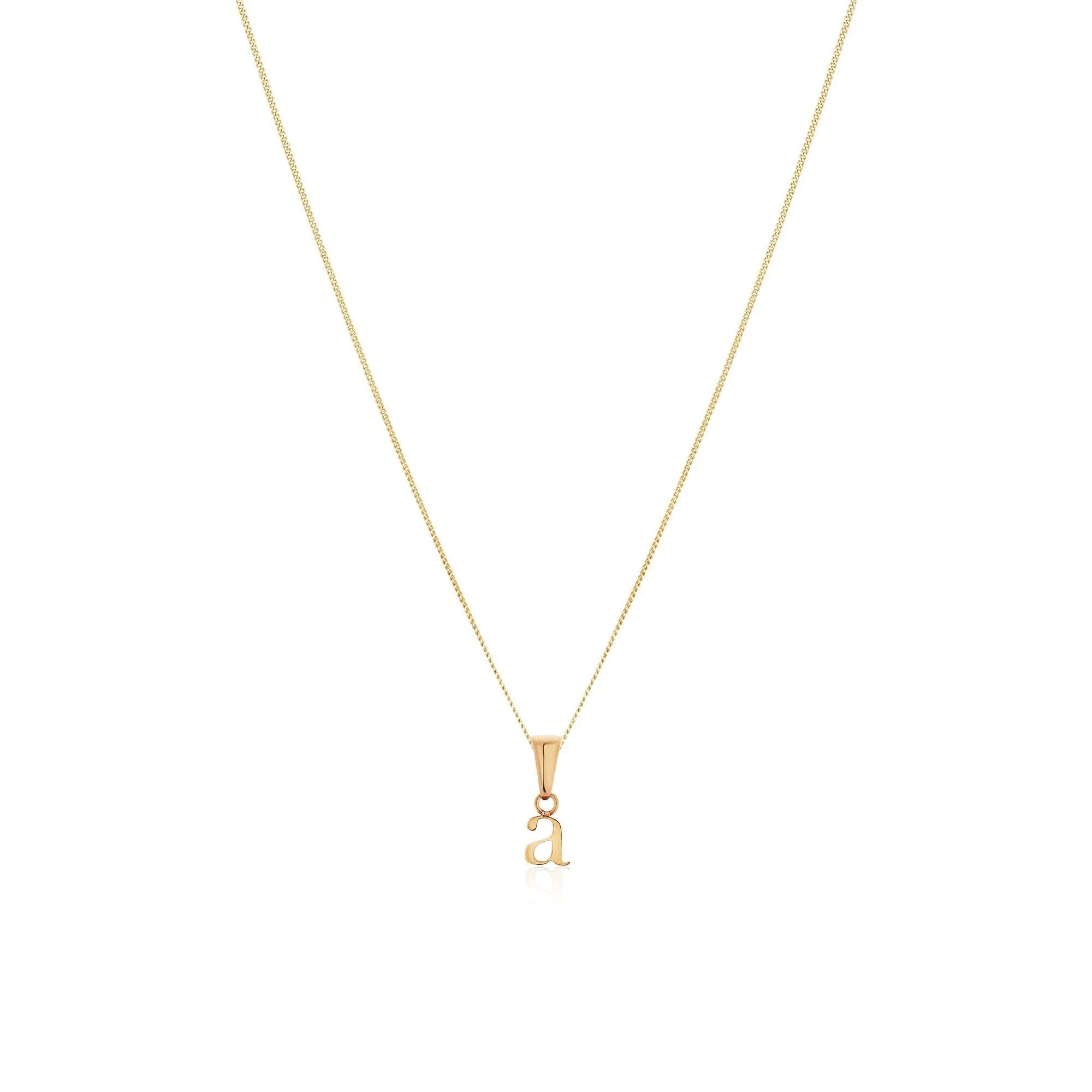 Lowercase Initial Fine Chain Necklace (Gold)