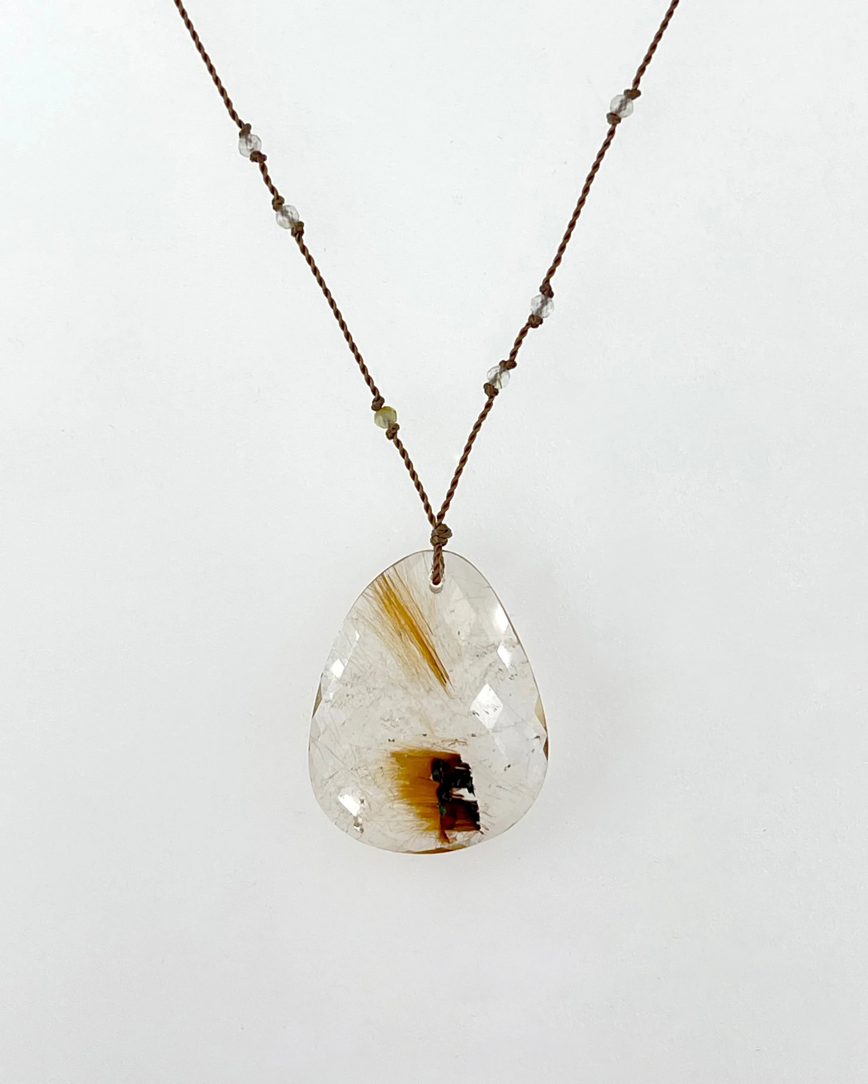 Margaret Solow Beaded Cord with Gemstone Pendants