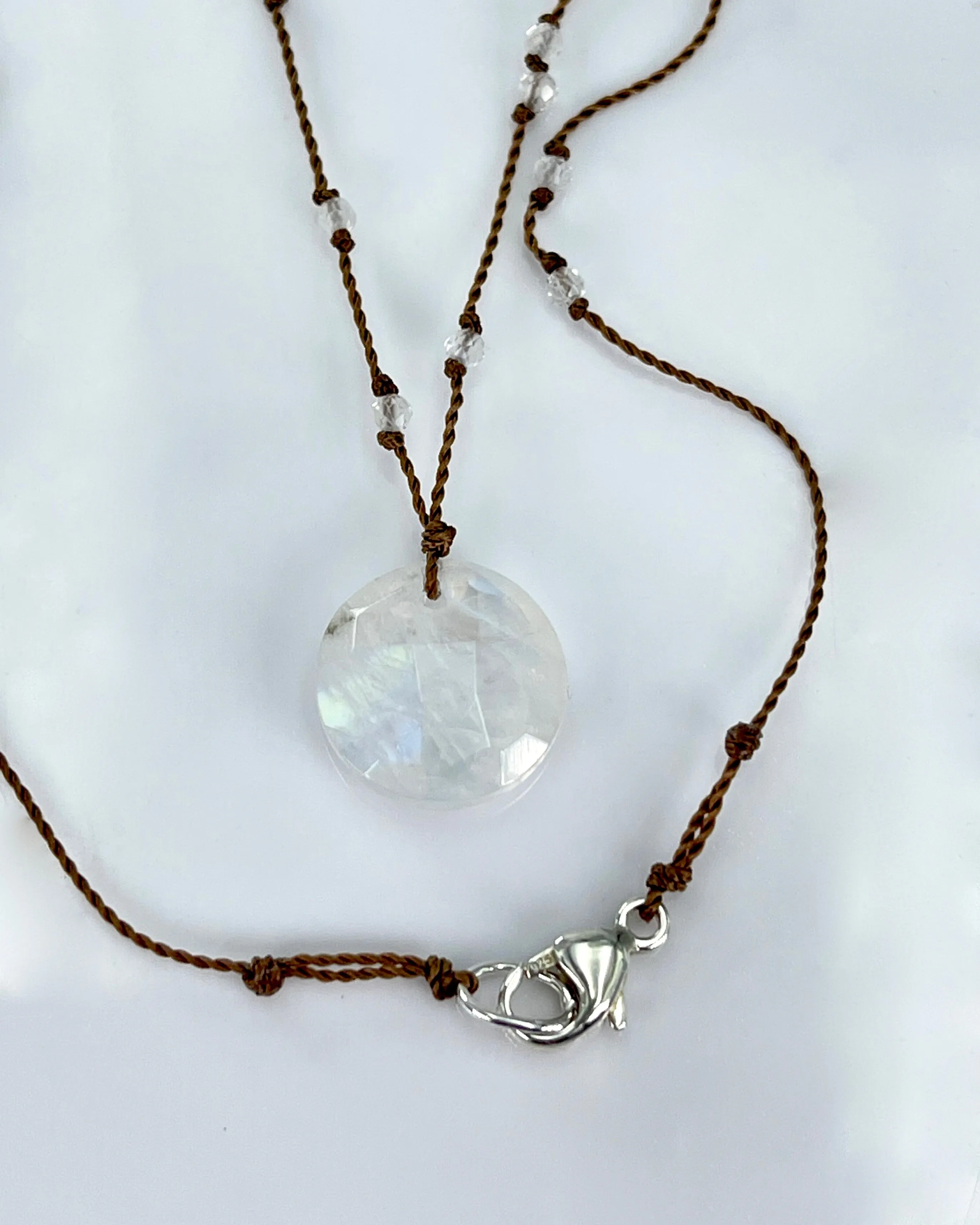 Margaret Solow Beaded Cord with Gemstone Pendants